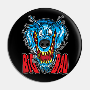 Snarling Wolf, Werewolf or Wolfman Cartoon Pin