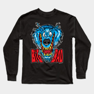 Snarling Wolf, Werewolf or Wolfman Cartoon Long Sleeve T-Shirt