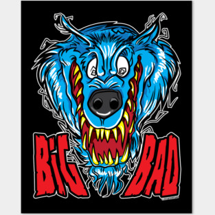 Snarling Wolf, Werewolf or Wolfman Cartoon Posters and Art