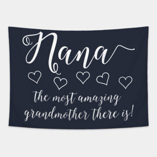 Amazing Nana White Text Tapestry