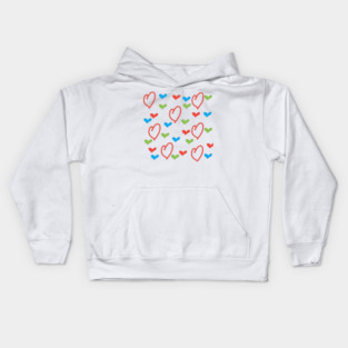 Hearts pattern Kids Hoodie