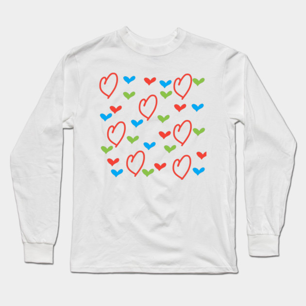 Hearts pattern Long Sleeve T-Shirt by BlackMeme94