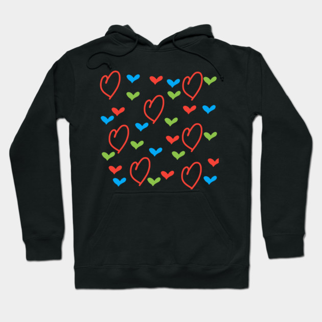 Hearts pattern Hoodie by BlackMeme94