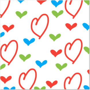Hearts pattern Posters and Art