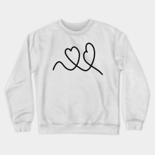Cute, Hearts Drawing Crewneck Sweatshirt
