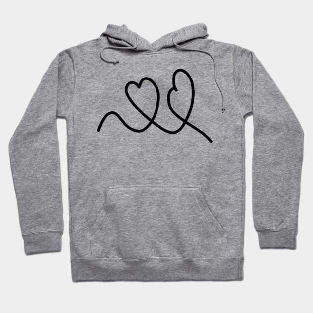 Cute, Hearts Drawing Hoodie by BlackMeme94