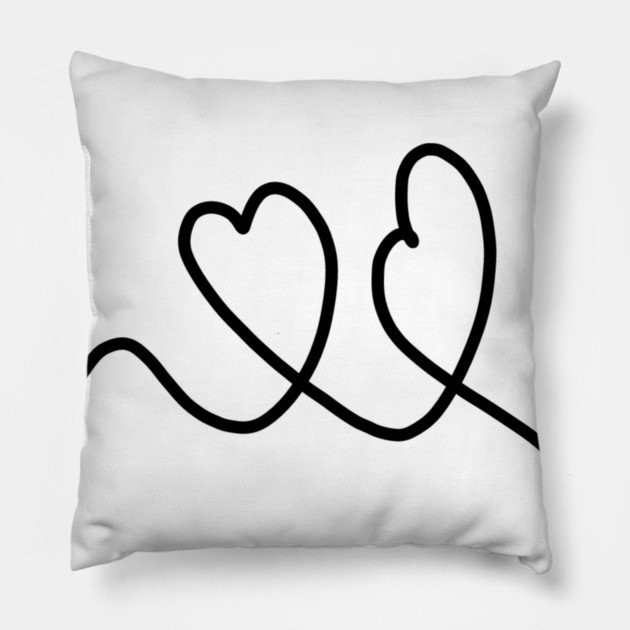 Cute, Hearts Drawing Pillow by BlackMeme94