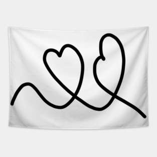 Cute, Hearts Drawing Tapestry