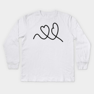 Cute, Hearts Drawing Kids Long Sleeve T-Shirt