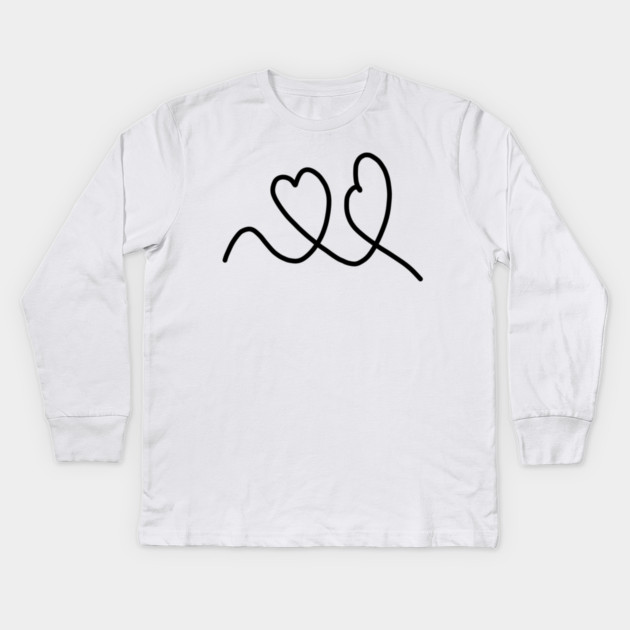 Cute, Hearts Drawing Kids Long Sleeve T-Shirt by BlackMeme94