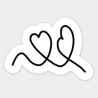 Cute, Hearts Drawing Sticker