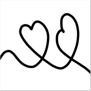 Cute, Hearts Drawing Posters and Art