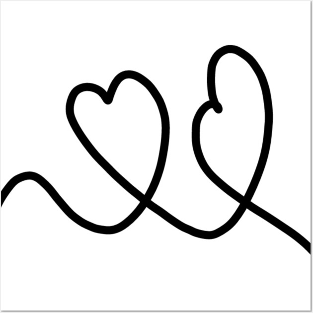 Cute, Hearts Drawing Wall Art by BlackMeme94