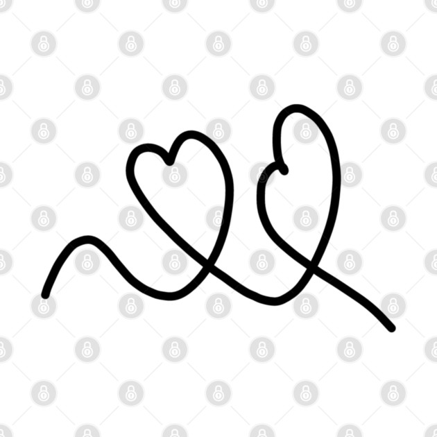 Cute, Hearts Drawing by BlackMeme94