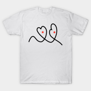 Cute And Funny Hearts With Eyes Drawing T-Shirt