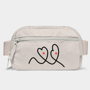 Cute And Funny Hearts With Eyes Drawing Bag