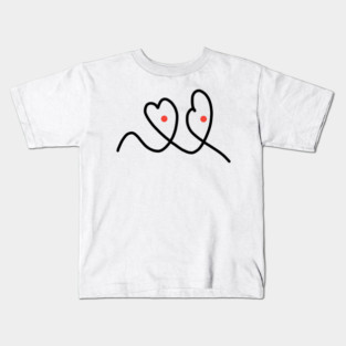 Cute And Funny Hearts With Eyes Drawing Kids T-Shirt
