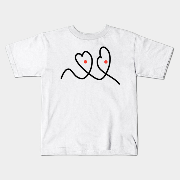 Cute And Funny Hearts With Eyes Drawing Kids T-Shirt by BlackMeme94