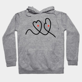 Cute And Funny Hearts With Eyes Drawing Hoodie