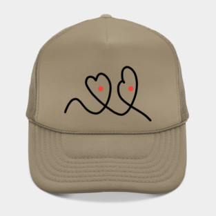 Cute And Funny Hearts With Eyes Drawing Hat