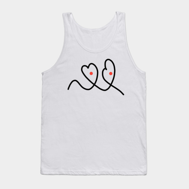 Cute And Funny Hearts With Eyes Drawing Tank Top by BlackMeme94