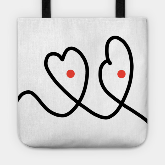 Cute And Funny Hearts With Eyes Drawing Tote by BlackMeme94