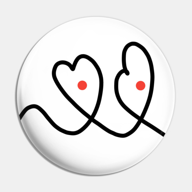 Cute And Funny Hearts With Eyes Drawing Pin by BlackMeme94