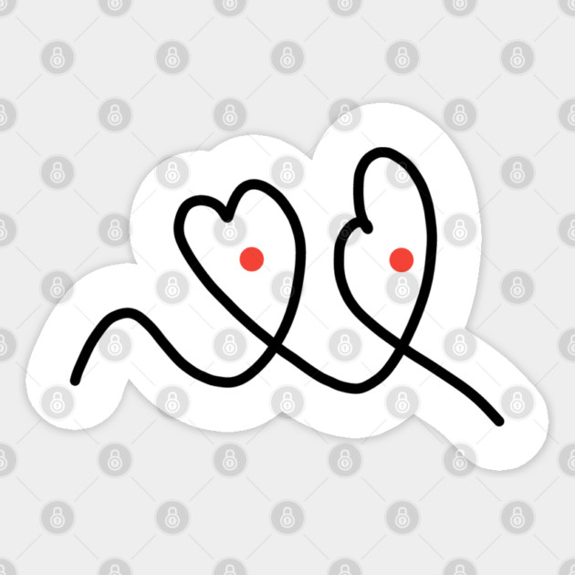 Cute And Funny Hearts With Eyes Drawing Sticker by BlackMeme94