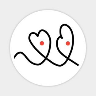 Cute And Funny Hearts With Eyes Drawing Magnet