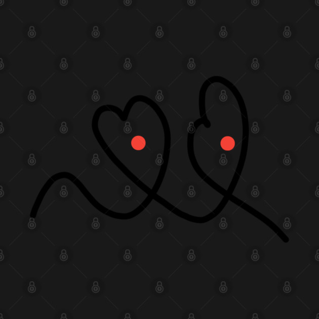 Cute And Funny Hearts With Eyes Drawing by BlackMeme94