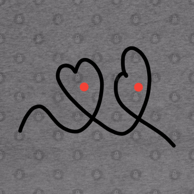 Cute And Funny Hearts With Eyes Drawing by BlackMeme94