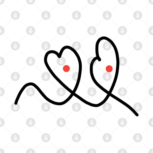 Cute And Funny Hearts With Eyes Drawing by BlackMeme94