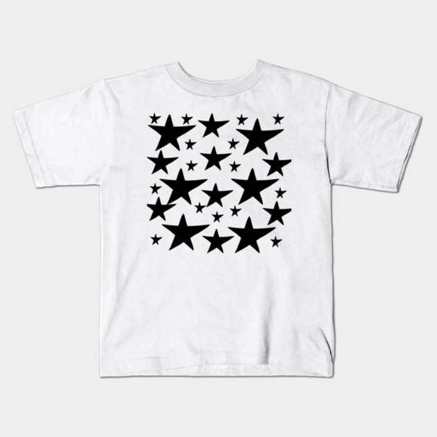 Black stars pattern Kids T-Shirt by BlackMeme94