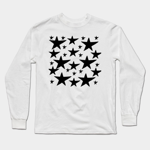 Black stars pattern Long Sleeve T-Shirt by BlackMeme94