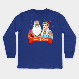 Ded Moroz and Snow Maiden Kids Long Sleeve T-Shirt