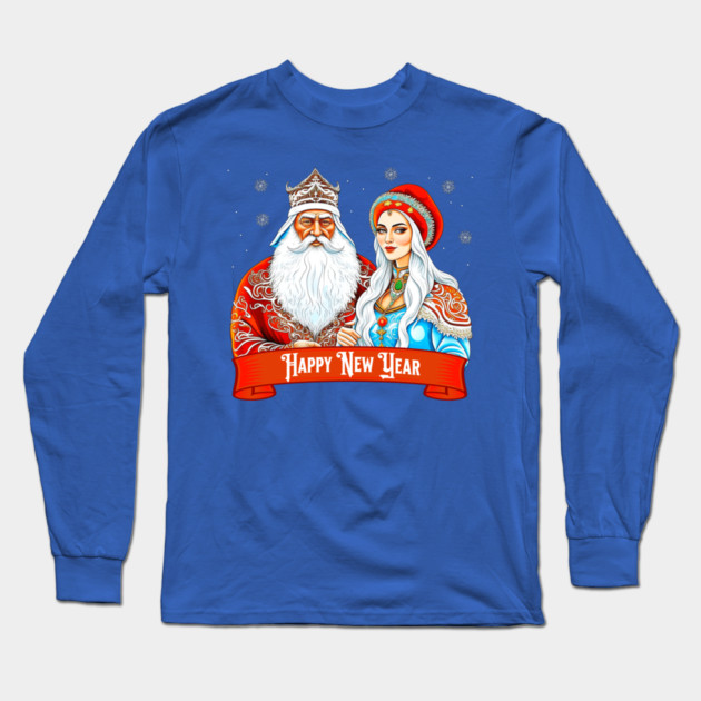 Ded Moroz and Snow Maiden Long Sleeve T-Shirt by HolidayBug