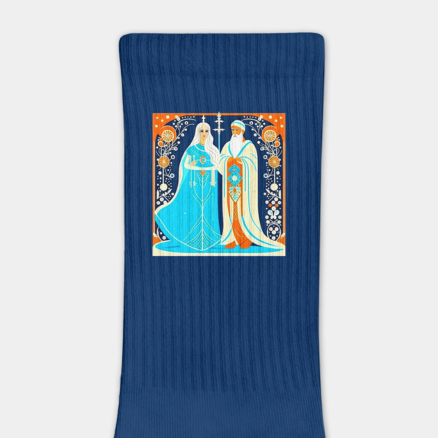 Art Deco Ded Moroz and Snow Maiden by HolidayBug