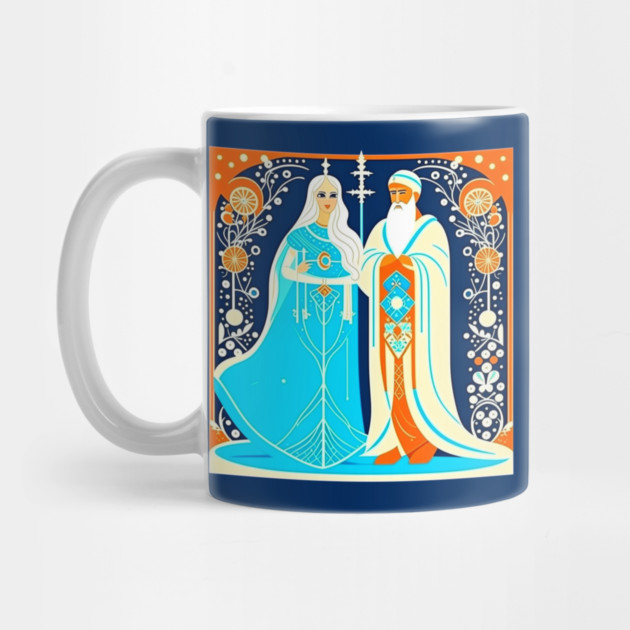 Art Deco Ded Moroz and Snow Maiden by HolidayBug