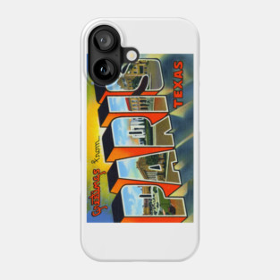 Greetings from Paris, Texas - Vintage Large Letter Postcard Phone Case