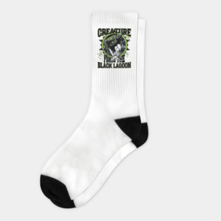 Creature from ther Black LagoonMonster Movie Classic Distressed look Socks