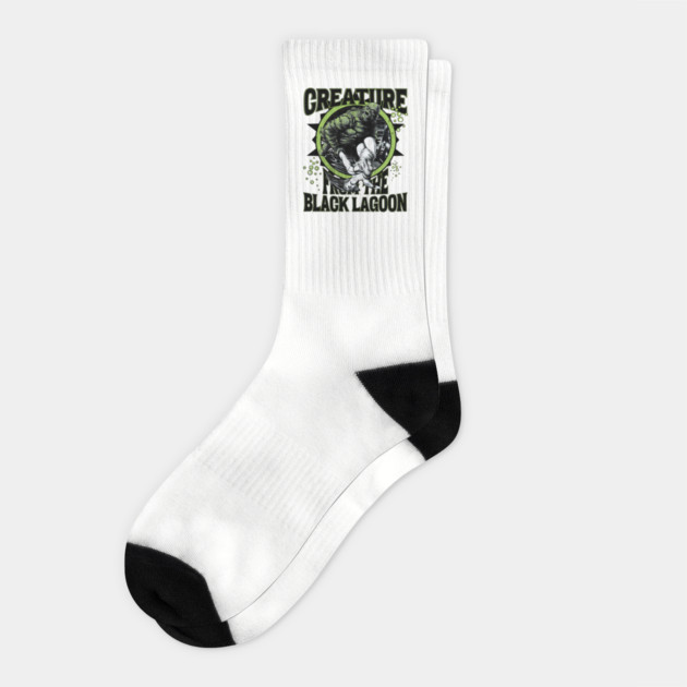 Creature from ther Black LagoonMonster Movie Classic Distressed look Socks by Joaddo