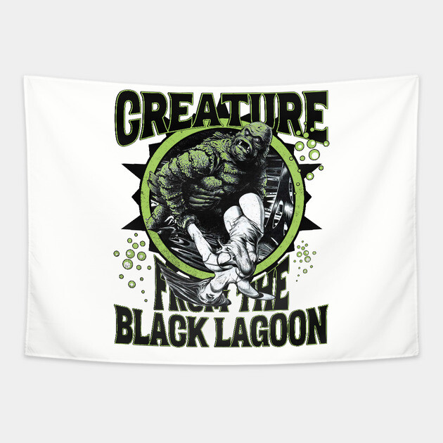 Creature from ther Black LagoonMonster Movie Classic Distressed look Tapestry by Joaddo