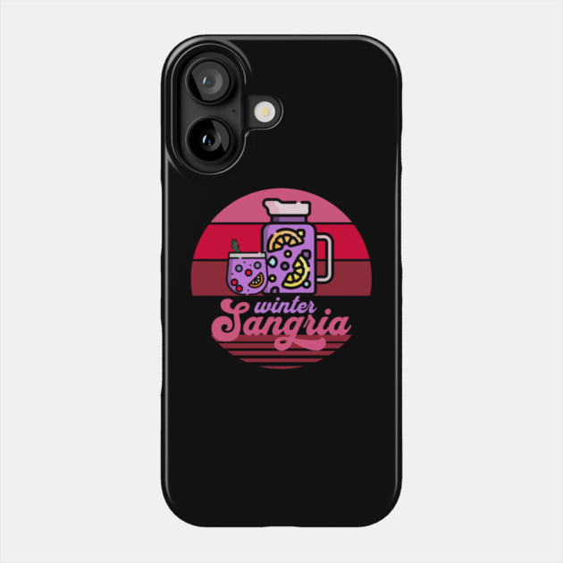 Retro Sunset Winter Sangria Phone Case by HolidayBug