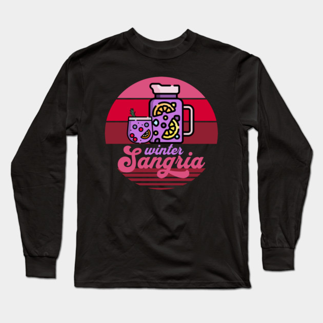 Retro Sunset Winter Sangria Long Sleeve T-Shirt by HolidayBug