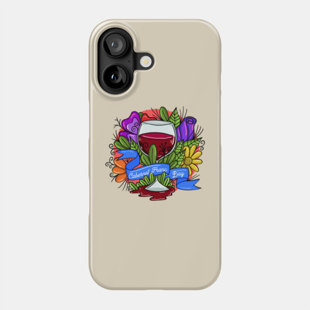 Retro Cabernet Franc Day, floral arsty wine Phone Case by HolidayBug