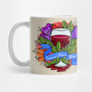 Retro Cabernet Franc Day, floral arsty wine Mug