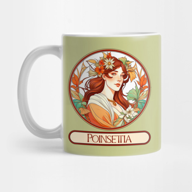 Art Nouveau Poinsettia Woman by HolidayBug