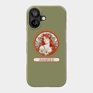 Art Nouveau Amaryllis Woman Phone Case