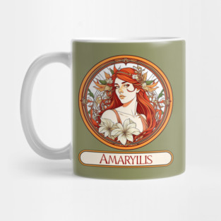 Art Nouveau Amaryllis Woman Mug