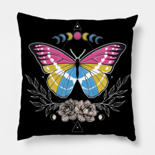 Pansexual Butterfly LGBT Pride Flag Pillow